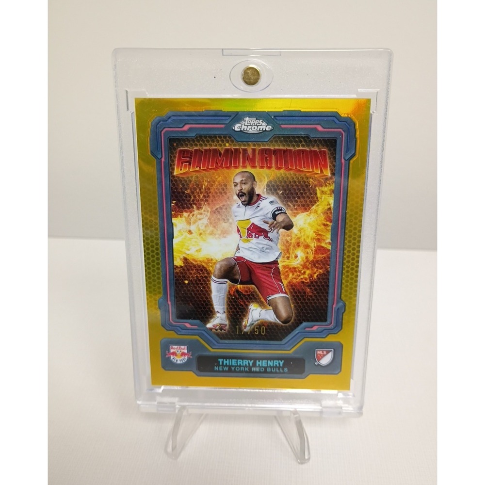 2025 Topps Chrome MLS Thierry Henry Elimination Gold 17/50 New York Red Bulls